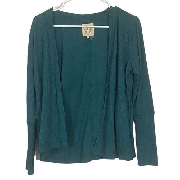CHASER new with tags ribbed teal open cardigan size small REVOLVE fall jewel - Picture 7 of 7